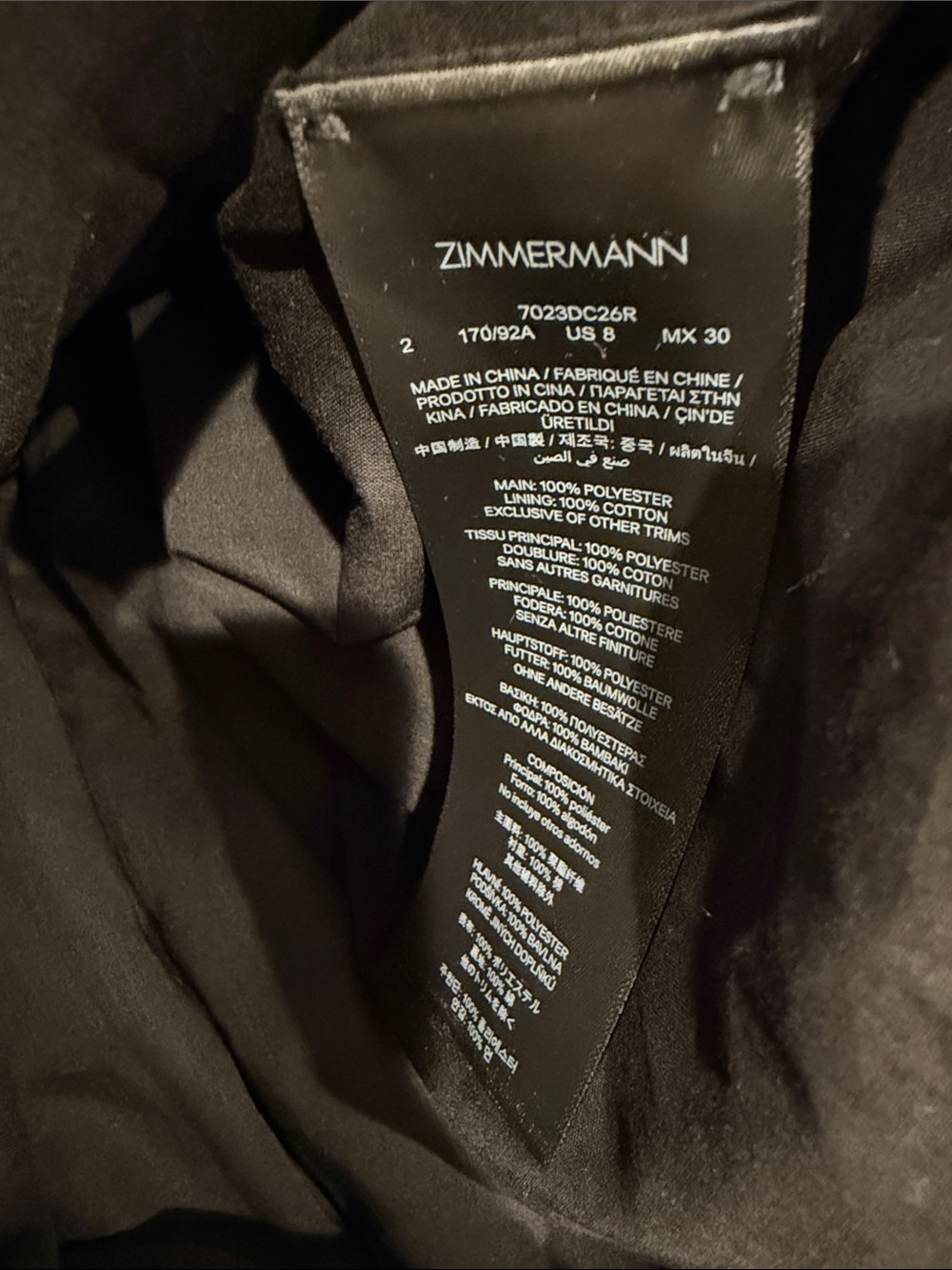 🔥CLEARANCE🔥 NWOT Zimmermann Black Tiered Spaghetti Dress, Size AU 2 = M - Picture 12 of 12